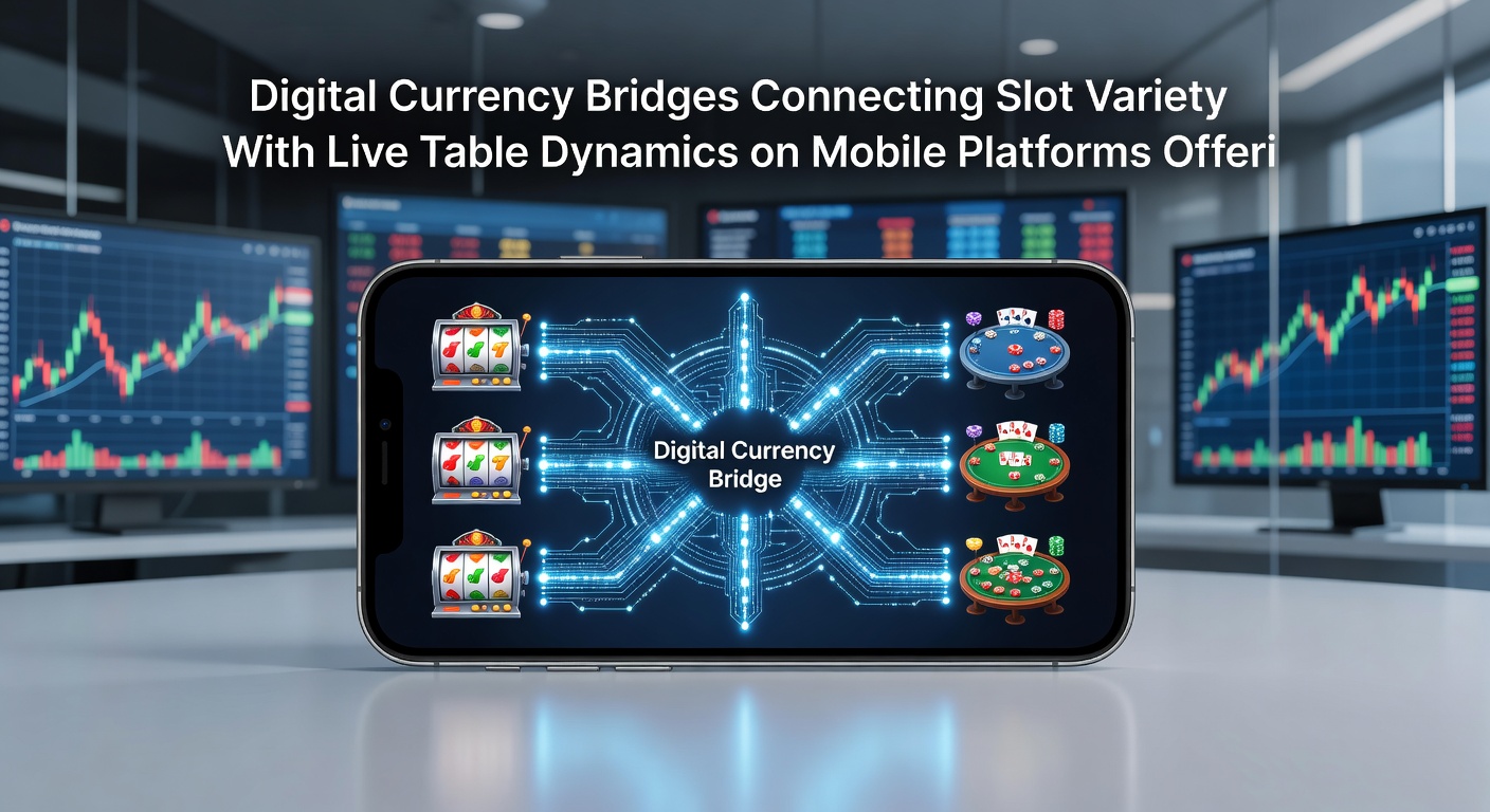 Mobile screen showing integrated slot and live table interface powered by digital currency transactions